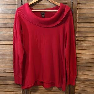 Additions by Chico’s red cowl neck sweater size 2‎